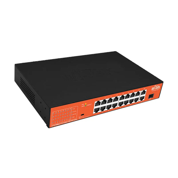 WI-PS518GH : 16FE + 1GE + 1 Combo SFP Long Range PoE Switch (250 m)