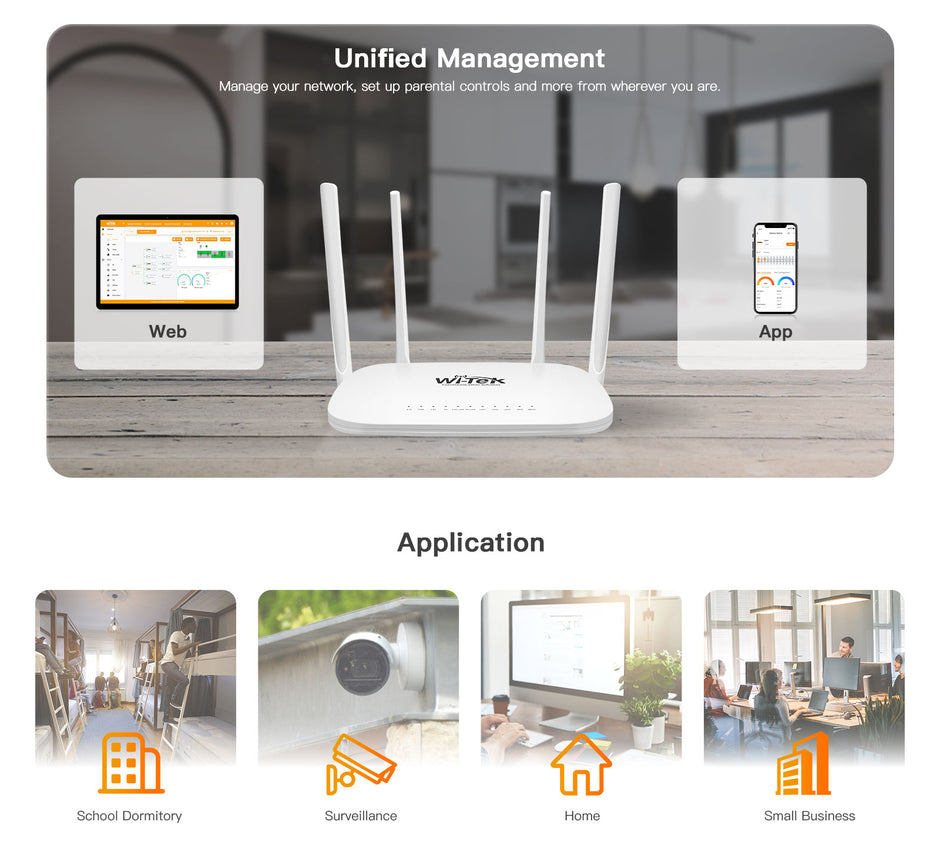 WI-R3: 1200Mbps Dual-Band Wireless Mesh Router with PoE Passthrough