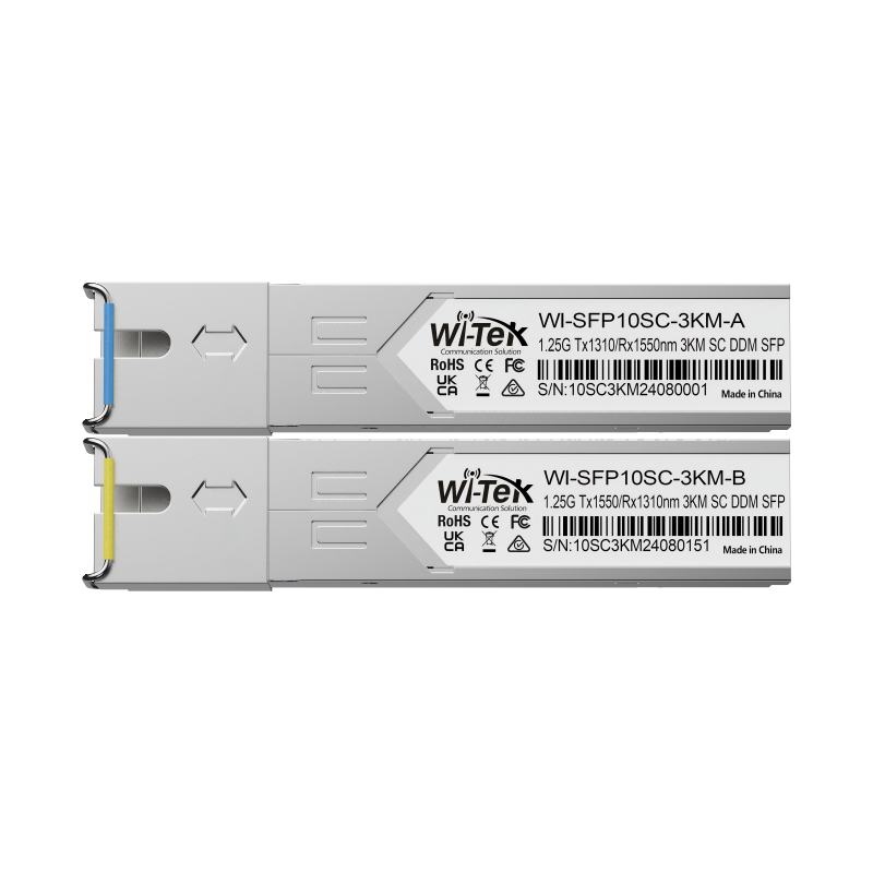 WI-SFP10SC-3KM : 1.25Gbps Single Fiber SFP Transceiver Pair (3KM, SC Connector)