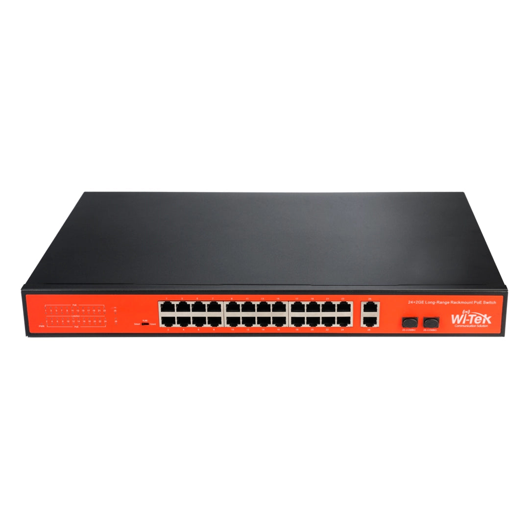WI-PS526G (V4) : 24-Port Fast Ethernet PoE Switch with Hi-PoE and Long-Range CCTV Optimization