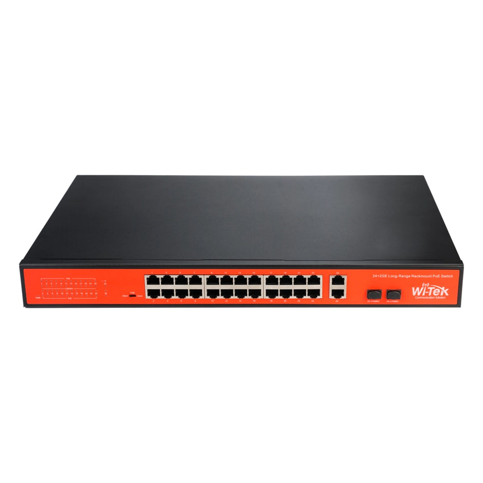 WI-PS526G (V4) : 24-Port Fast Ethernet PoE Switch with Hi-PoE and Long-Range CCTV Optimization